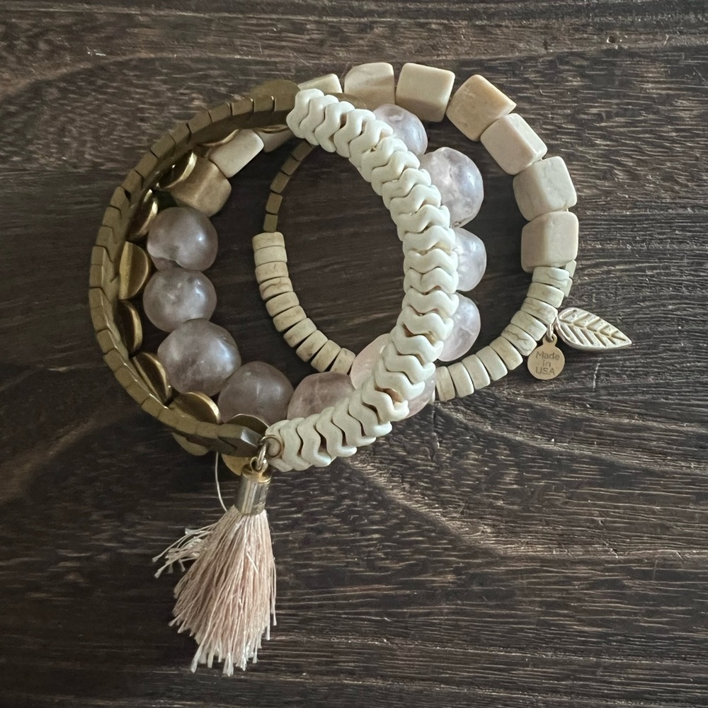 David Aubrey Willa Wrap Around Stone & Glass Bracelet D11